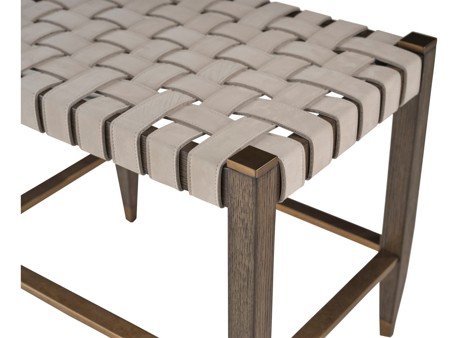 Woven Leather Bench