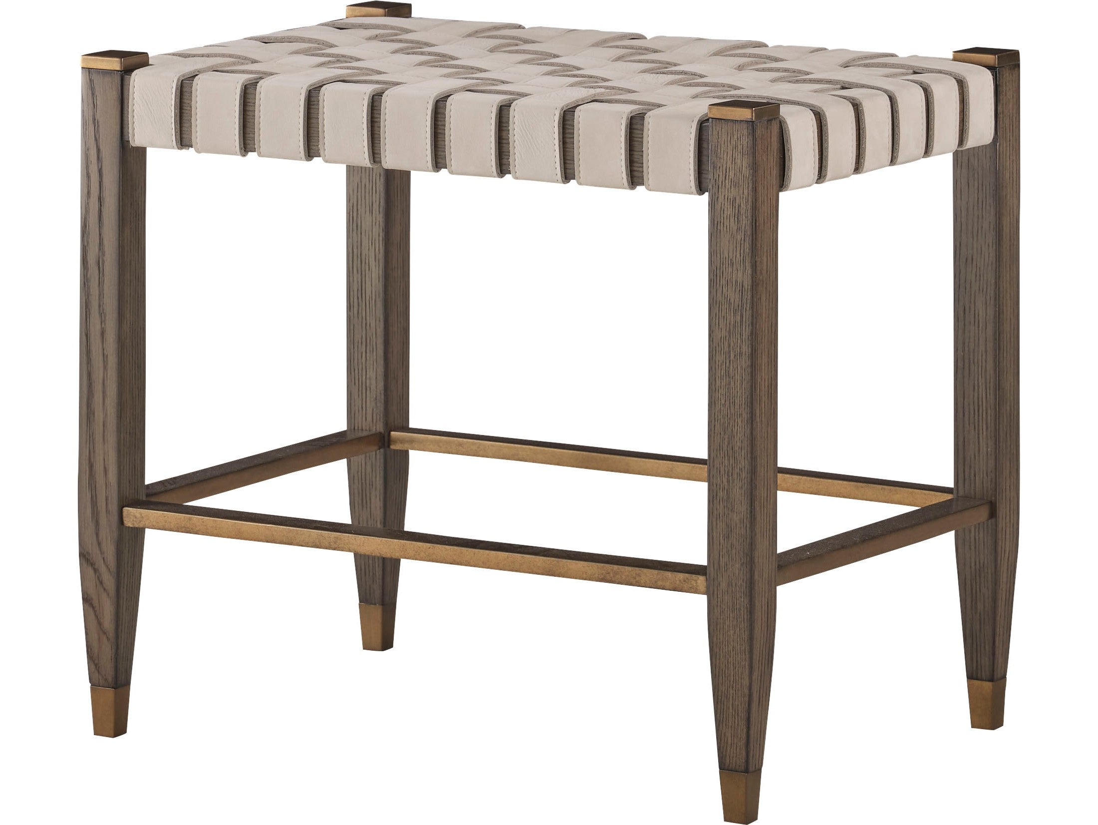 Woven Leather Bench