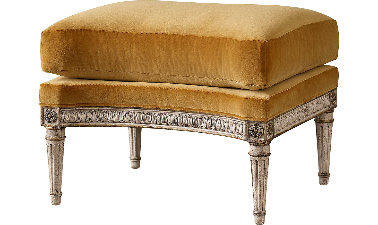 King Louis XVI Carved Ottoman by Baker Furniture | Sutter & Vale
