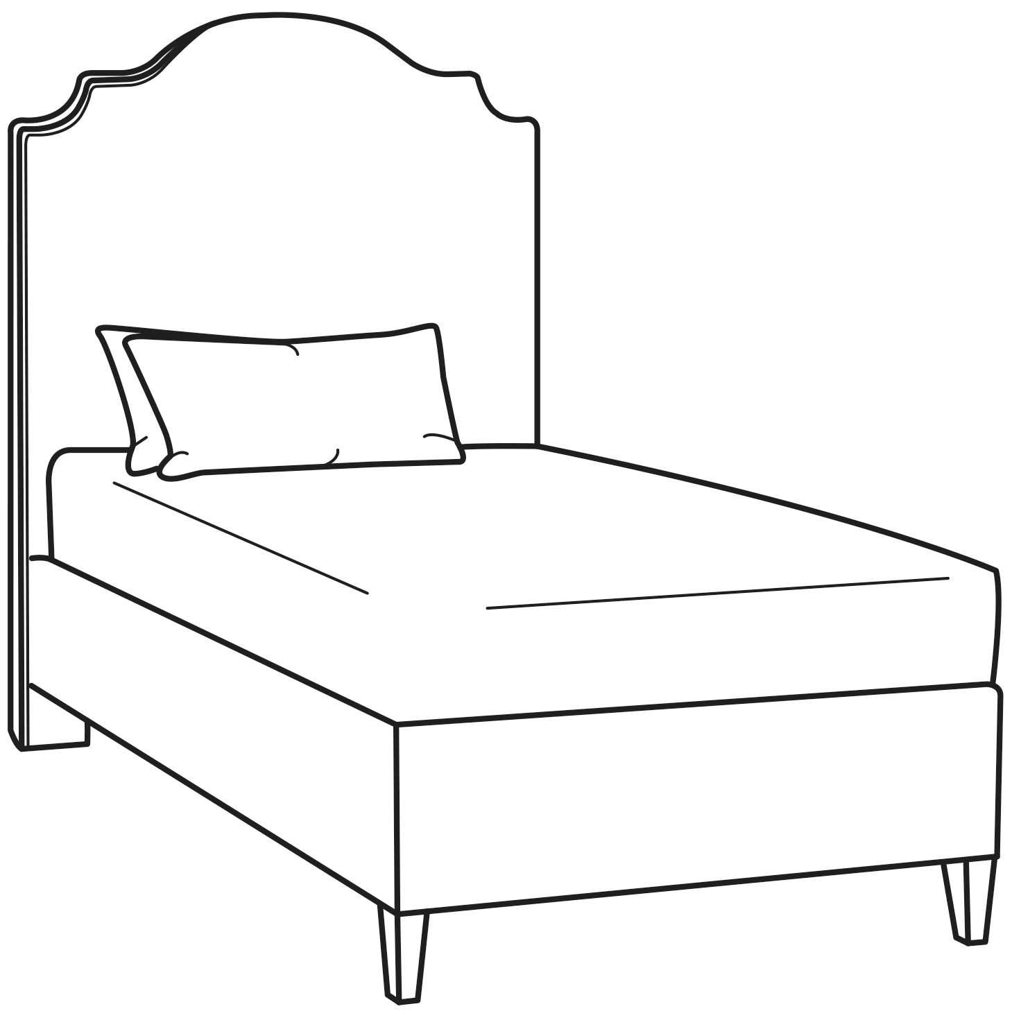 Selena Twin Bed w/Footrail