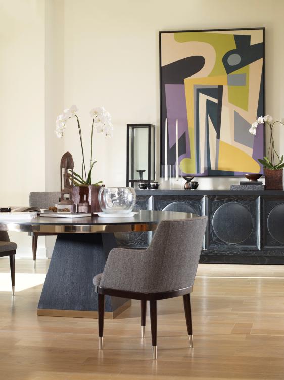 Corso 72" Round Dining Table - Black Cerused – Dining Tables by Century Furniture | Sutter & Vale