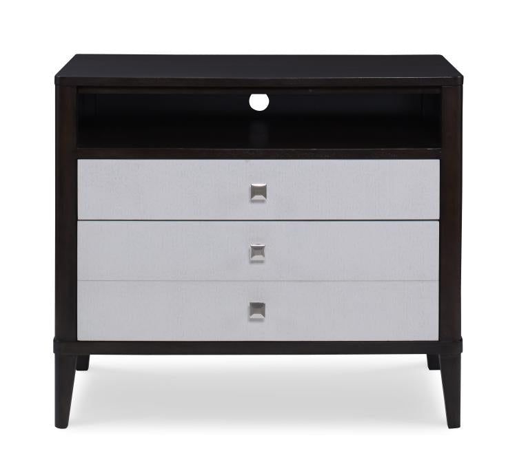 Aria Three Drawer Nightstand - Brownstone/Oxford White – Nightstands by Century Furniture | Sutter & Vale