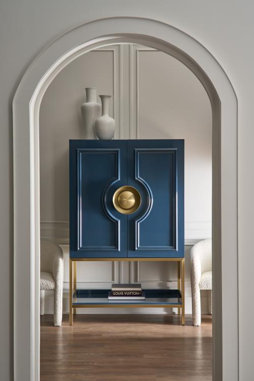 Cadence Bar Cabinet - Blue – Bar Cabinets by Century Furniture | Sutter & Vale