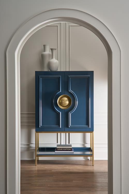 Cadence Bar Cabinet - Blue – Bar Cabinets by Century Furniture | Sutter & Vale