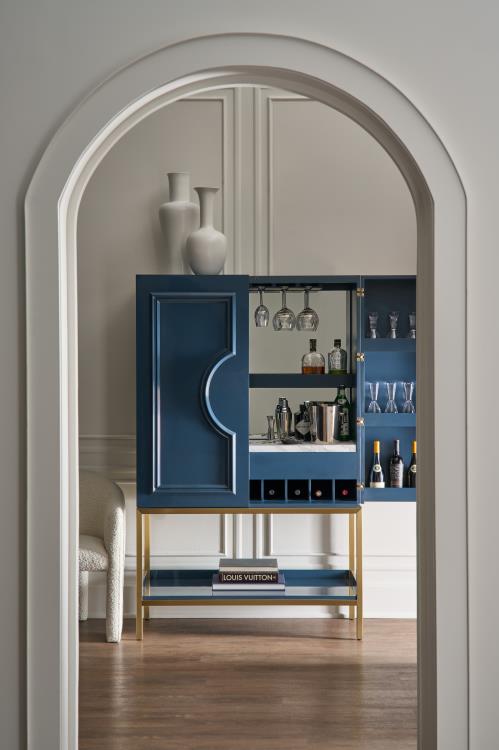 Cadence Bar Cabinet - Blue – Bar Cabinets by Century Furniture | Sutter & Vale