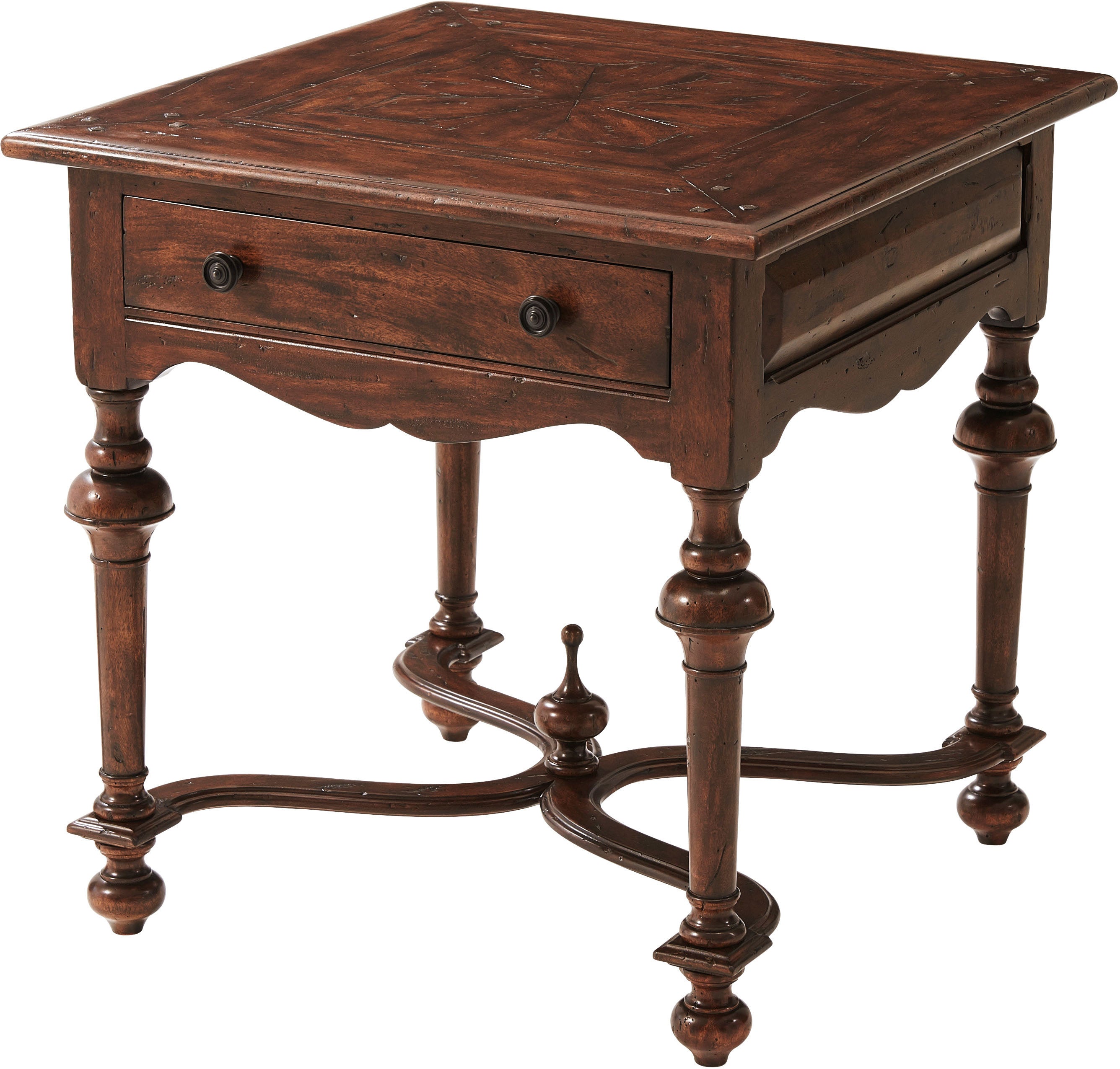 Heirloom from the Hall Side Table in Mahogany Wood, Brass - Theodore Alexander