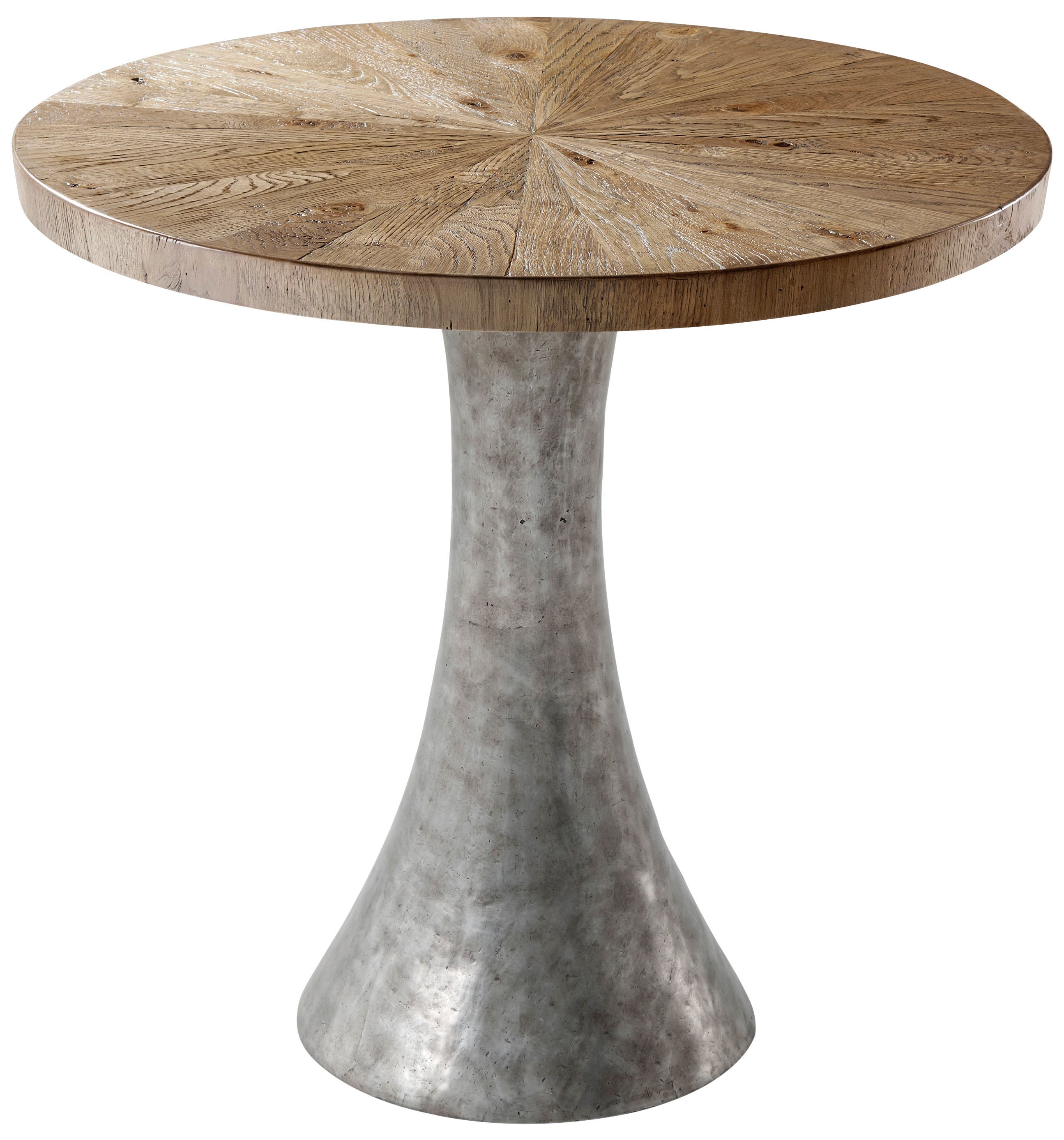 Arden Side Table in Aluminium, Oak Veneer - Theodore Alexander