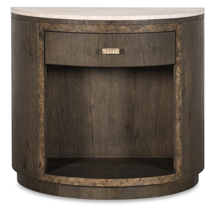 Monterey Demilune Nightstand W/Travertine - Hawthorne Dark – Nightstands by Century Furniture | Sutter & Vale