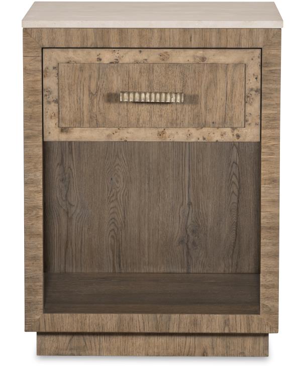 Monterey Single Drawer Nightstand W/Travertine - Hawthorne Light – Nightstands by Century Furniture | Sutter & Vale