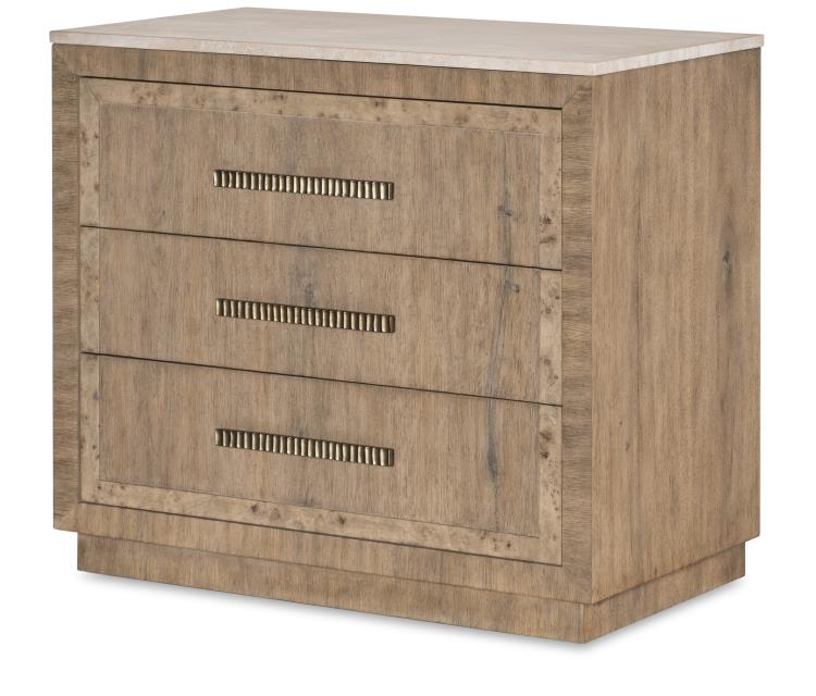 Monterey Three Drawer Nightstand W/Travertine - Hawthorne Light – Nightstands by Century Furniture | Sutter & Vale