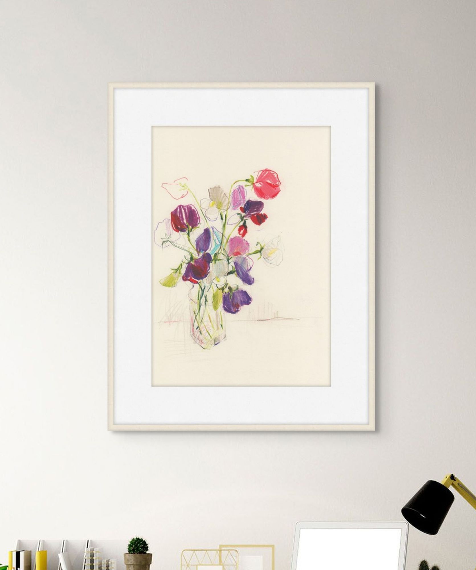 Vase of Sweet Peas 1 closeup