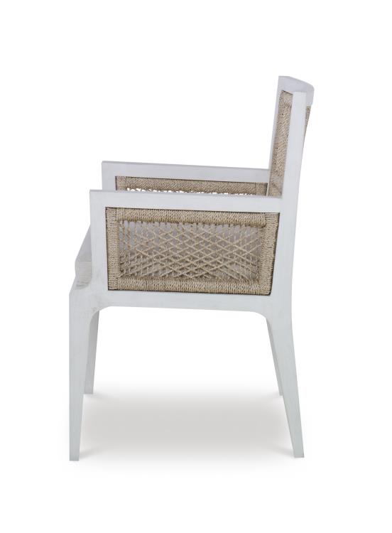 Pasadena Arm Chair - White/Natural/Flax – Dining Chairs by Century Furniture | Sutter & Vale