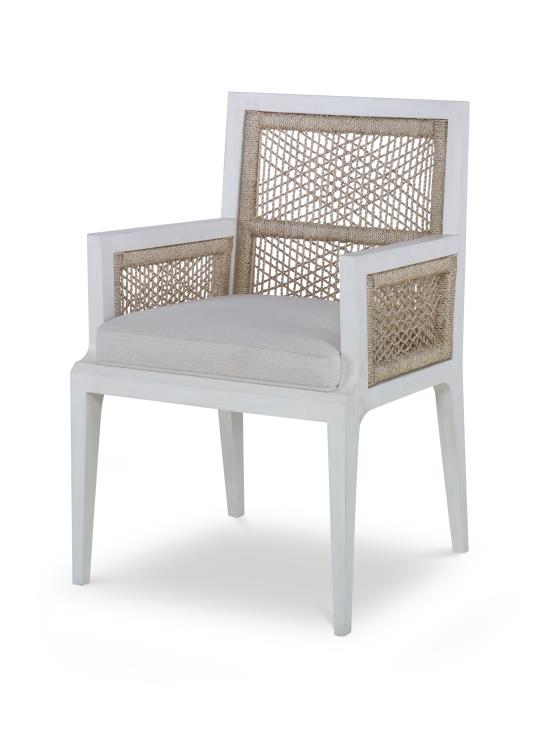 Pasadena Arm Chair - White/Natural/Flax – Dining Chairs by Century Furniture | Sutter & Vale