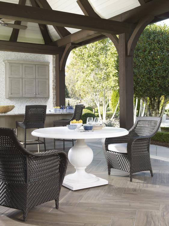 Outdoor Dining Urn Table Base – Round Dining Tables by Century Furniture | Sutter & Vale