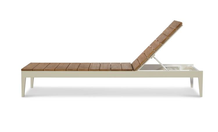 Ronan Poolside Aluminum/Teak Chaise – Chaises by Century Furniture | Sutter & Vale