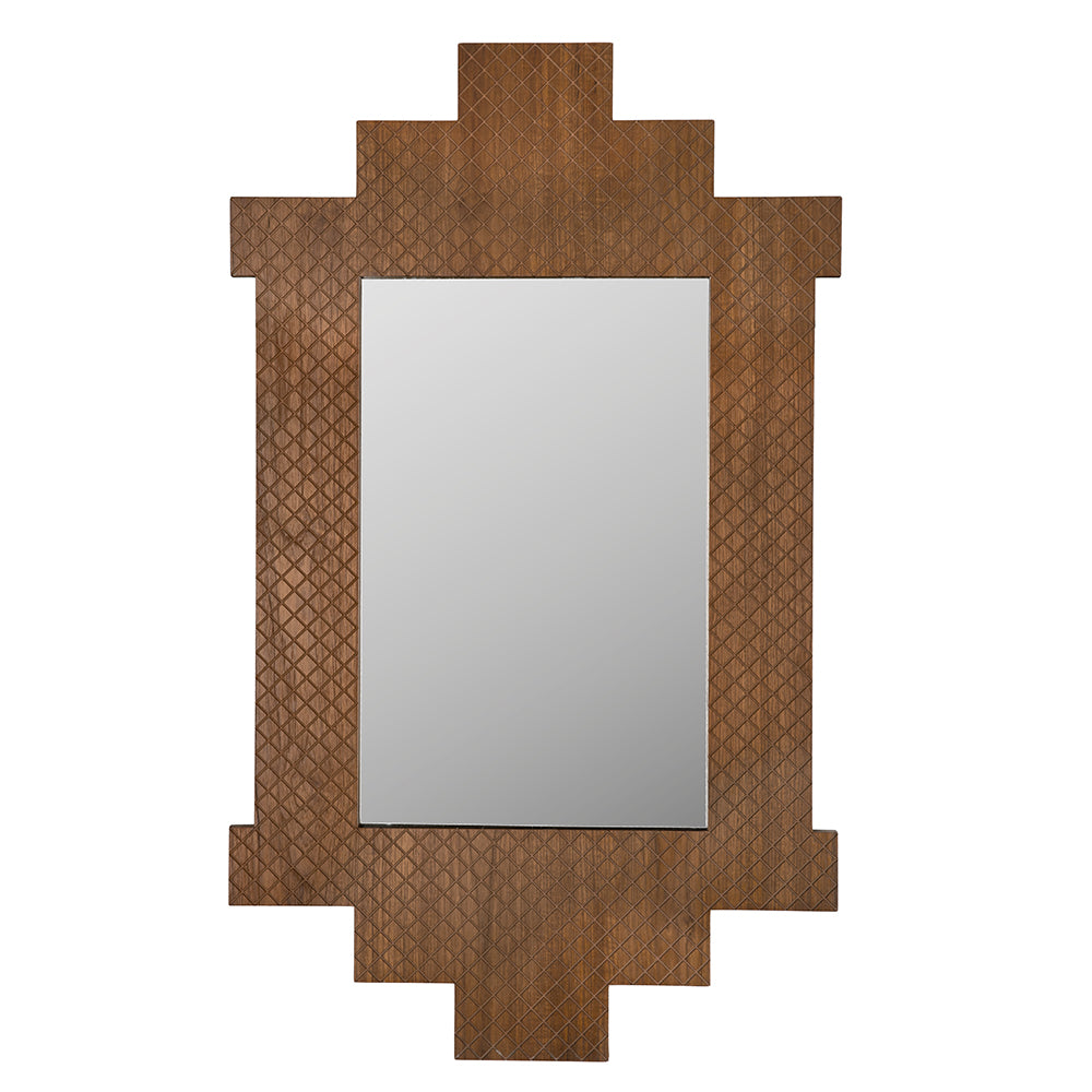 Ludwig Mirror, Teak in Clear Coat Flat — Noir Furniture