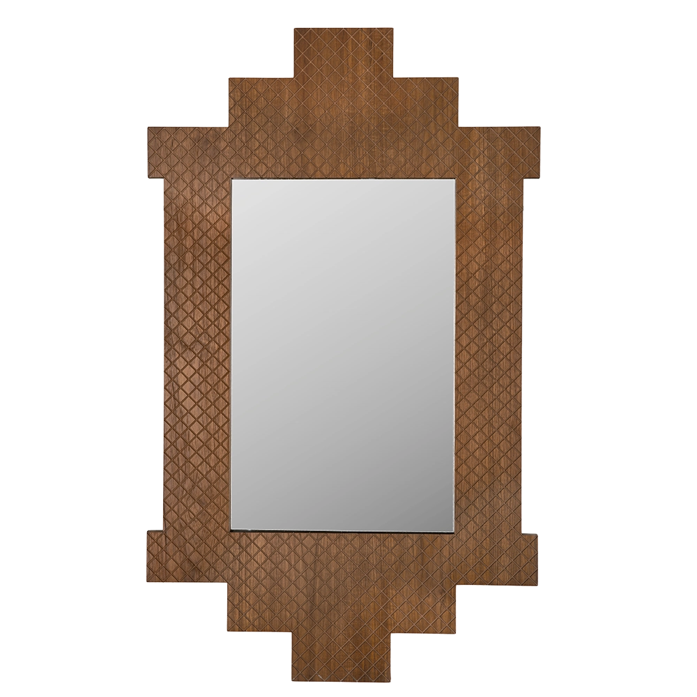 Ludwig Mirror, Teak in Clear Coat Flat — Noir Furniture