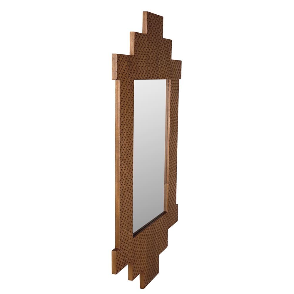 Ludwig Mirror, Teak in Clear Coat Flat — Noir Furniture