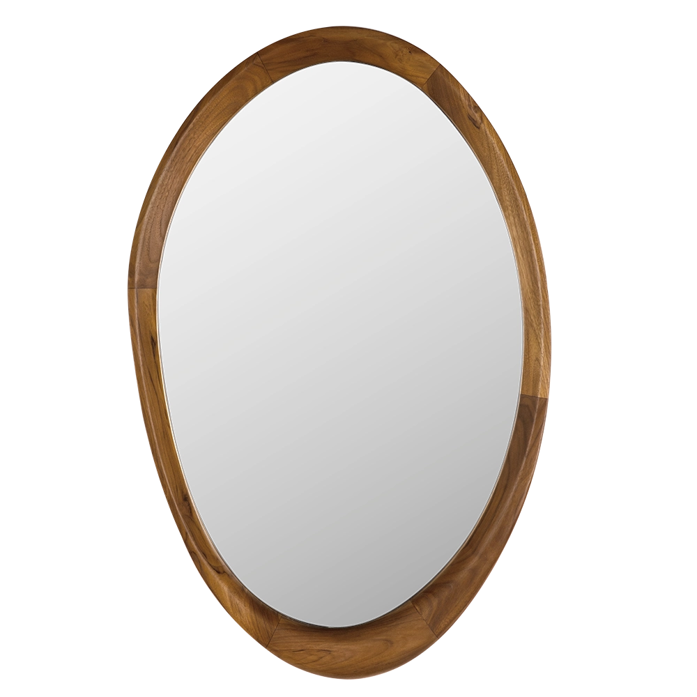 Chloe Mirror, Teak in Clear Coat Flat — Noir Furniture