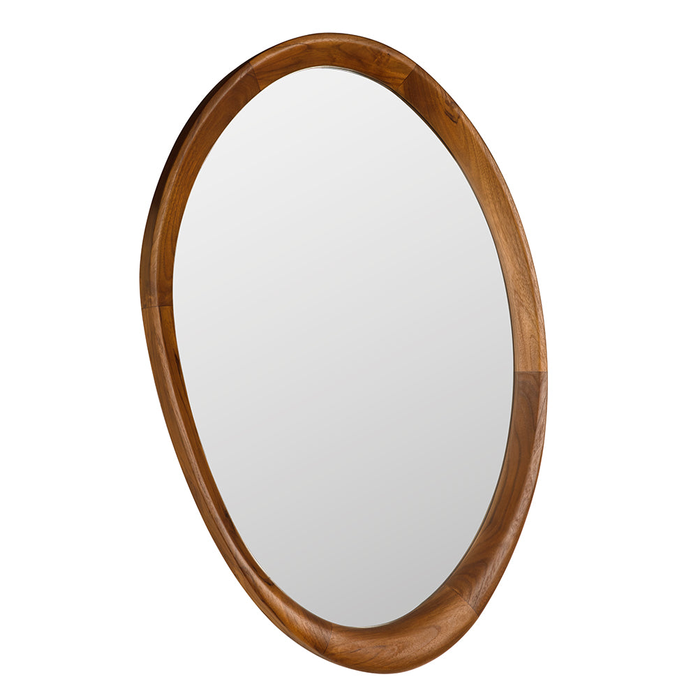 Chloe Mirror, Teak in Clear Coat Flat — Noir Furniture