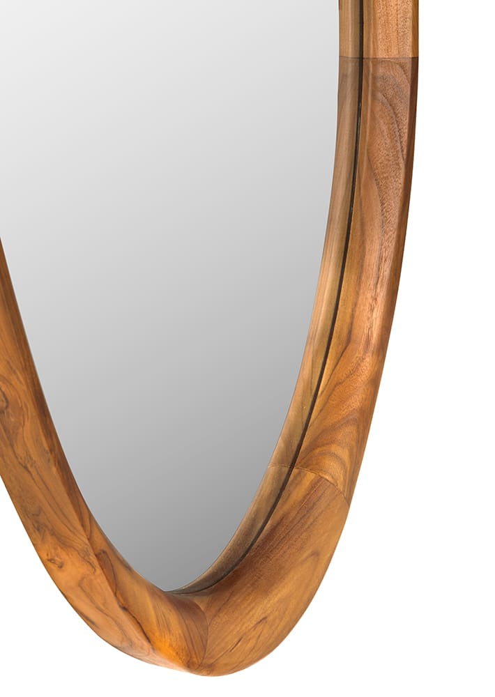 Chloe Mirror, Teak in Clear Coat Flat — Noir Furniture