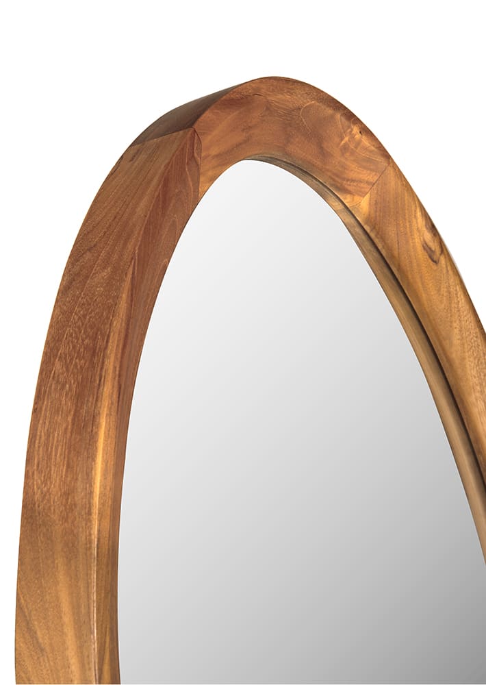 Chloe Mirror, Teak in Clear Coat Flat — Noir Furniture