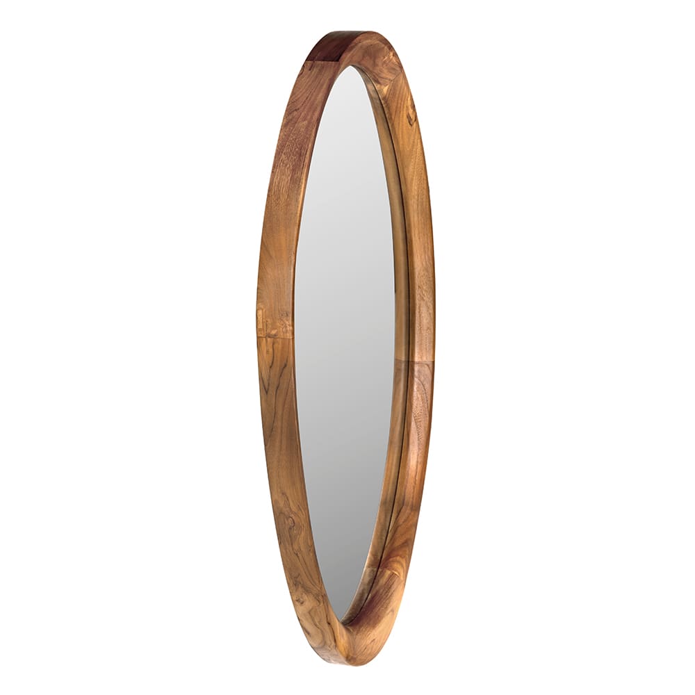 Chloe Mirror, Teak in Clear Coat Flat — Noir Furniture