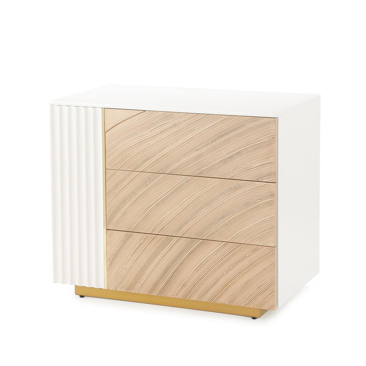 Province Three-Drawer Chest, Left – Art by John Richard | Sutter & Vale