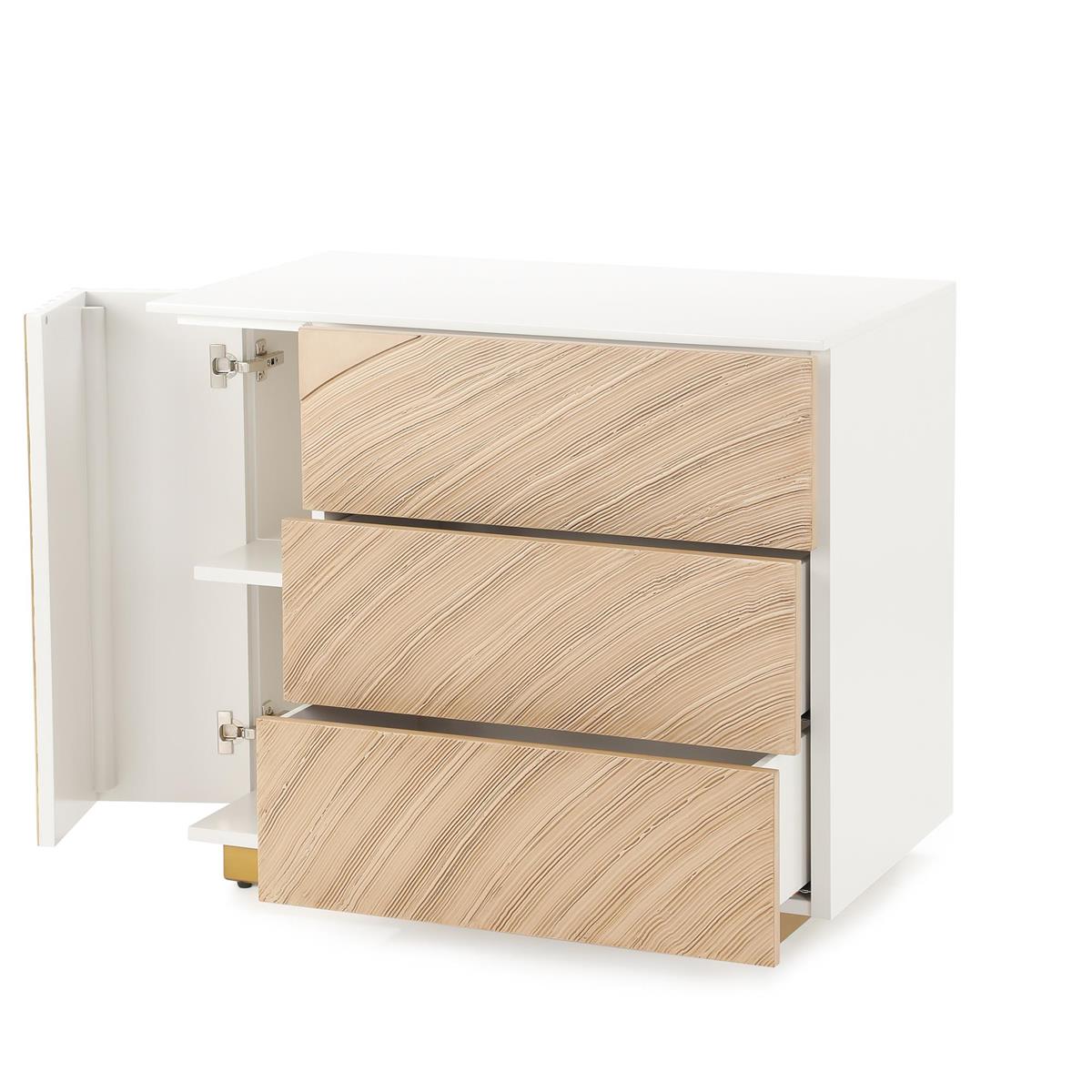 Province Three-Drawer Chest, Left – Art by John Richard | Sutter & Vale