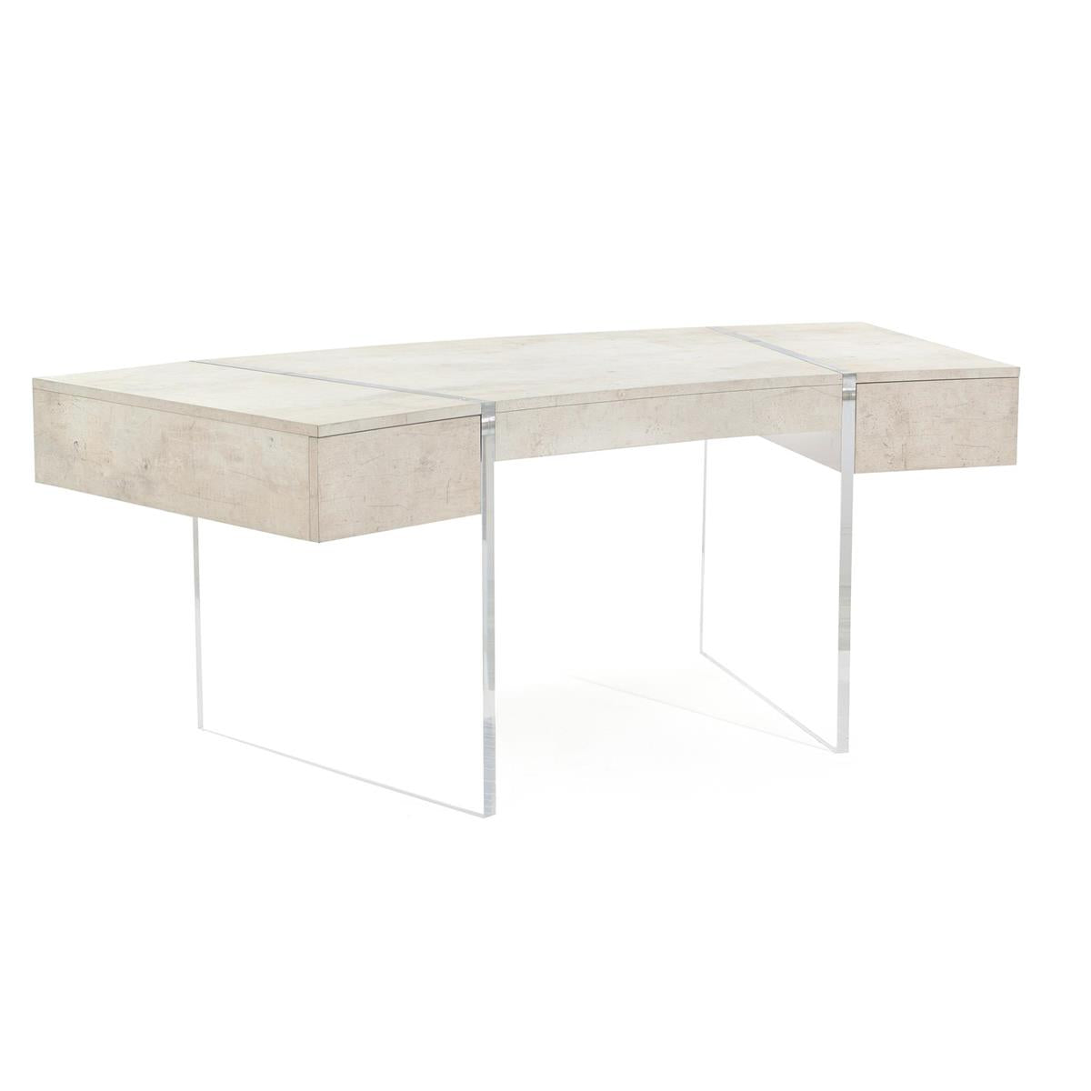 Loftus Side Drawer Curved Desk – Art by John Richard | Sutter & Vale