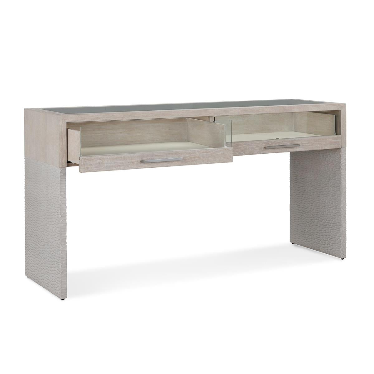Galicia Two-Drawer Lighted Console Table – Art by John Richard | Sutter & Vale