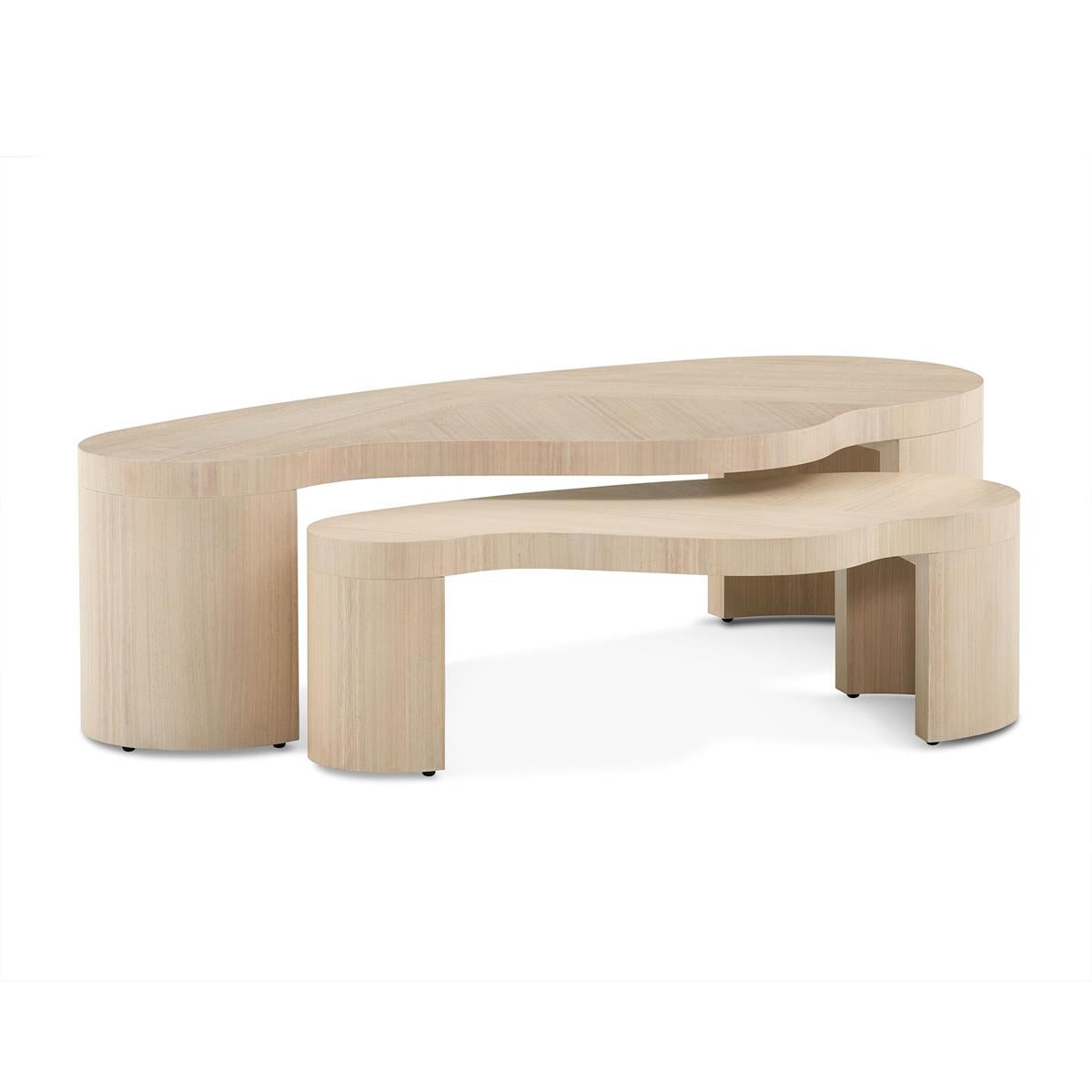 White Washed Aero Cocktail Tables, Set of Two – Art by John Richard | Sutter & Vale