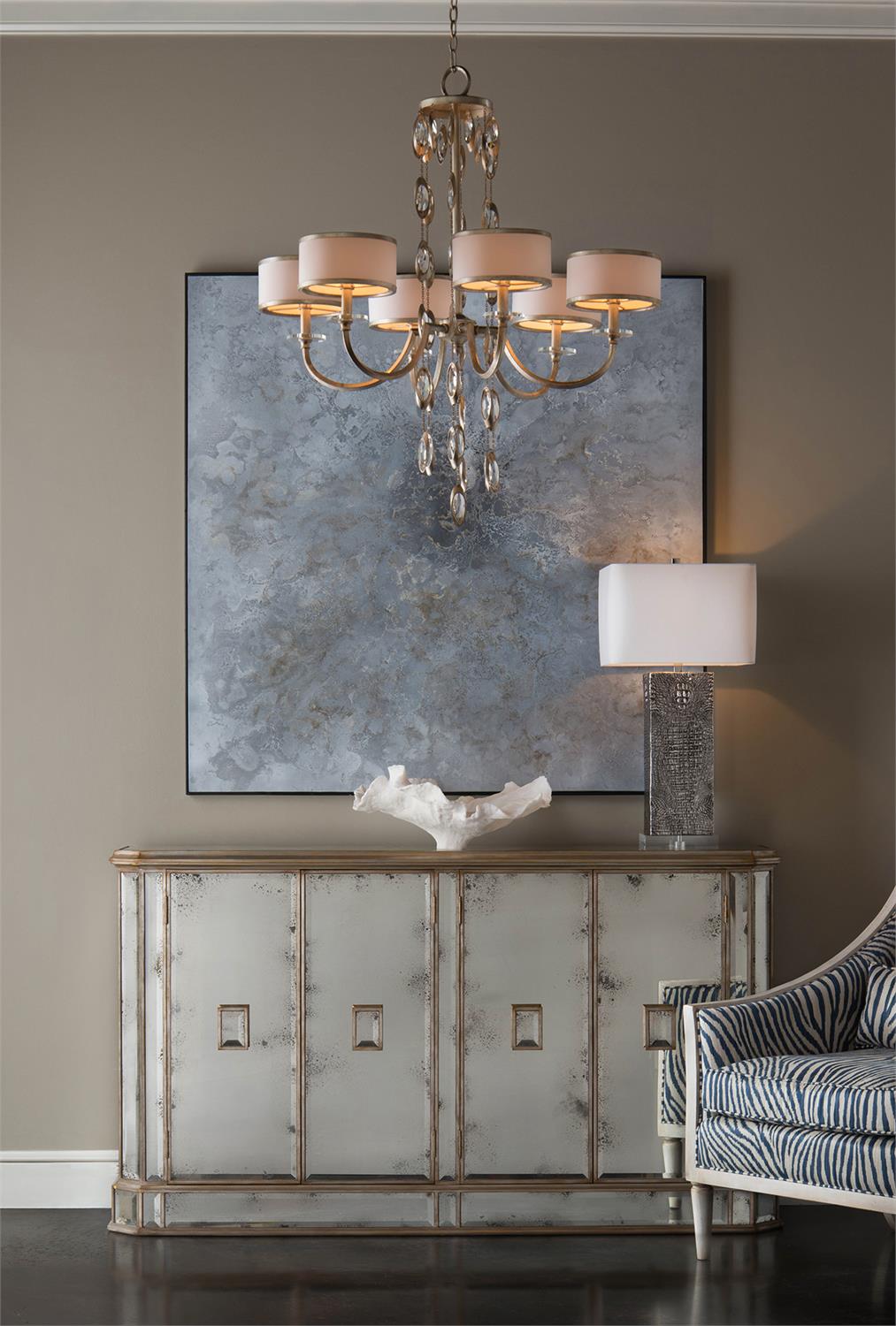 Juno Four-Door Foxed Mirror Credenza