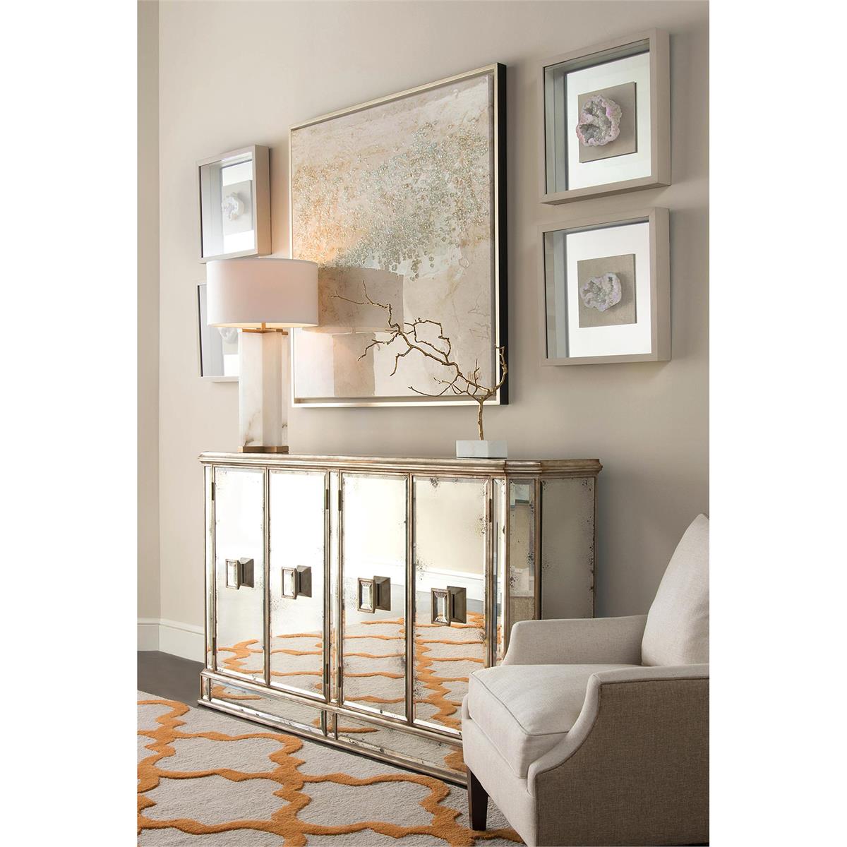 Juno Four-Door Foxed Mirror Credenza – Mirrors by John Richard | Sutter & Vale