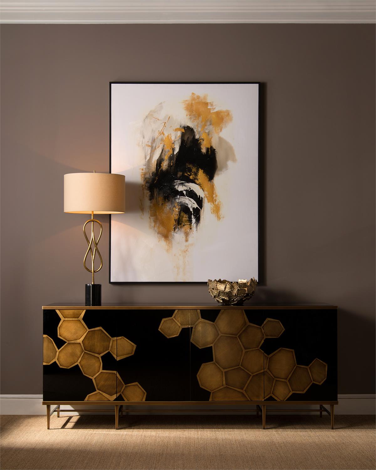 Honeycomb Four-Door Credenza