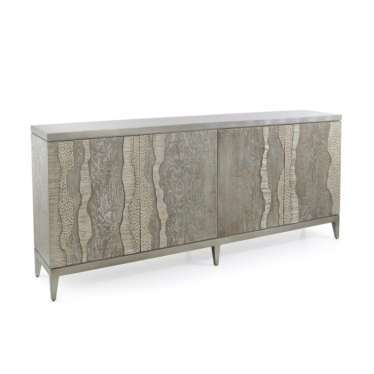 River's Edge Four-Door Credenza, Silver by John Richard | Sutter & Vale