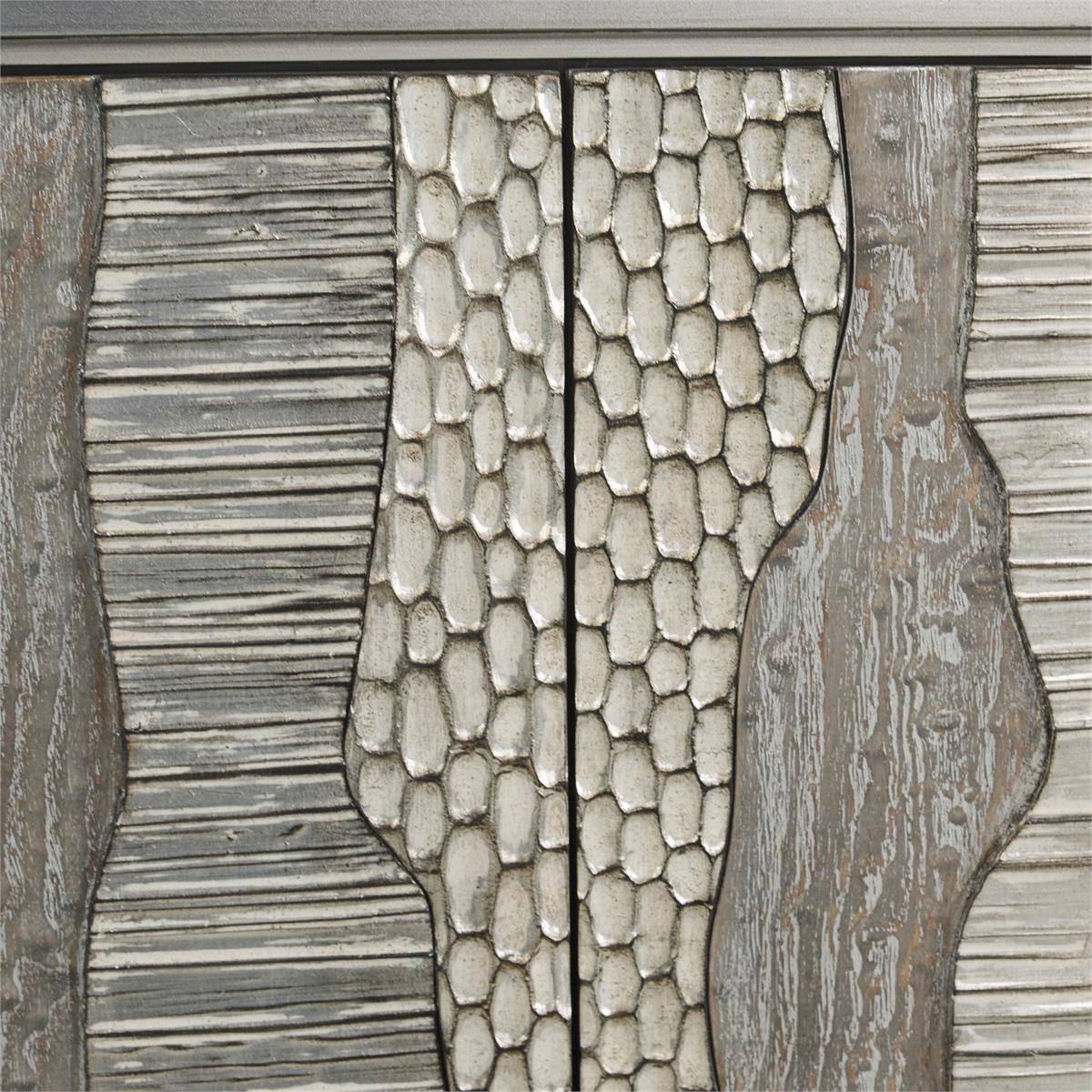 River's Edge Four-Door Credenza, Silver by John Richard | Sutter & Vale