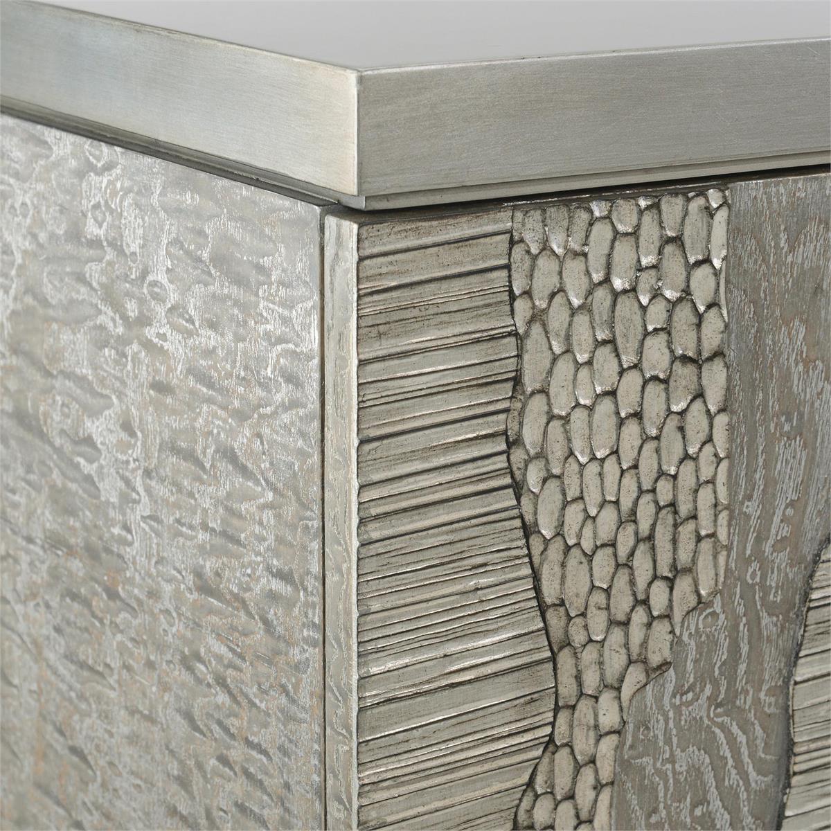 River's Edge Four-Door Credenza, Silver by John Richard | Sutter & Vale