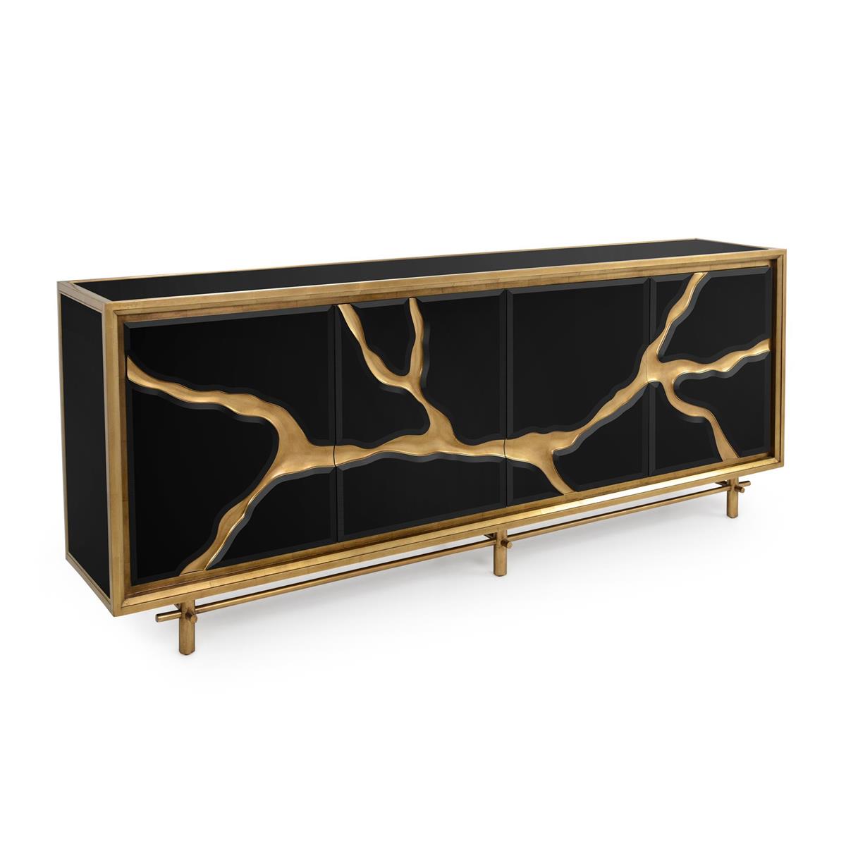 Ravine Four-Door Credenza, Black – Art by John Richard | Sutter & Vale