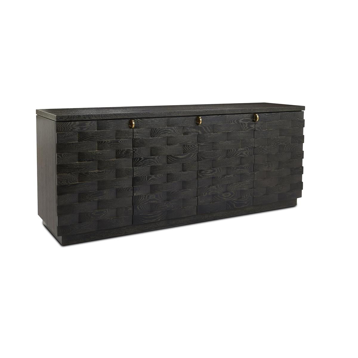 Tessere Four-Door Credenza, Black by John Richard | Sutter & Vale
