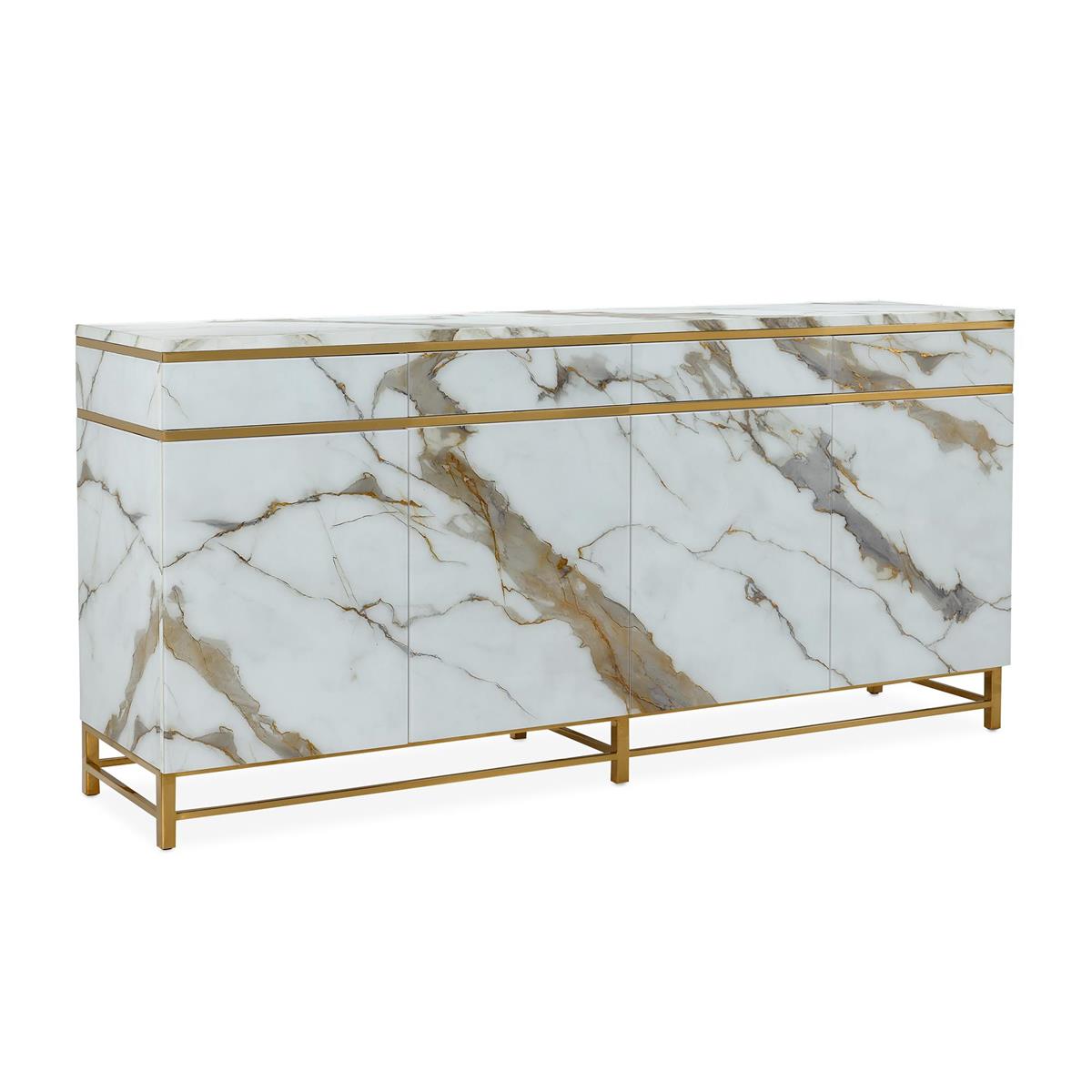 Marbled Four-Door Sideboard by John Richard | Sutter & Vale
