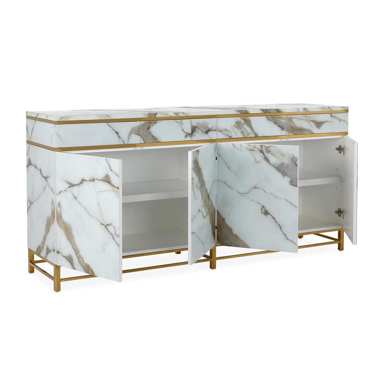 Marbled Four-Door Sideboard by John Richard | Sutter & Vale