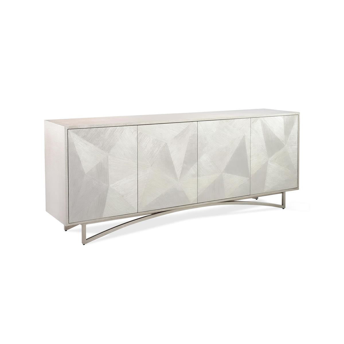 Vertex Four-Door Sideboard, Silver – Art by John Richard | Sutter & Vale
