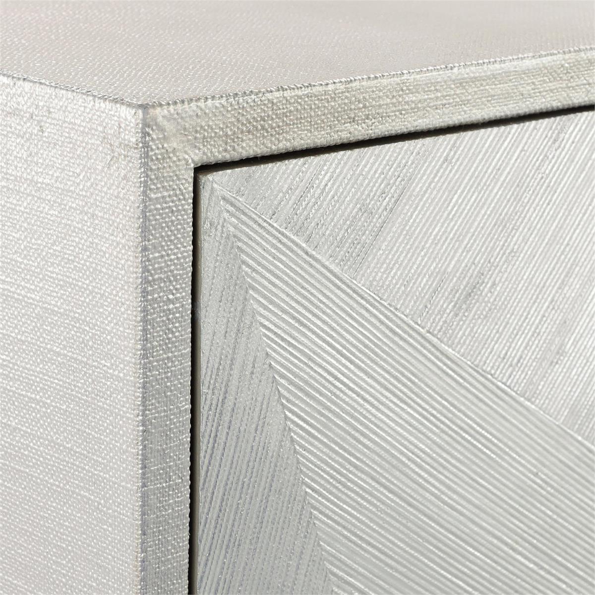 Vertex Four-Door Sideboard, Silver – Art by John Richard | Sutter & Vale