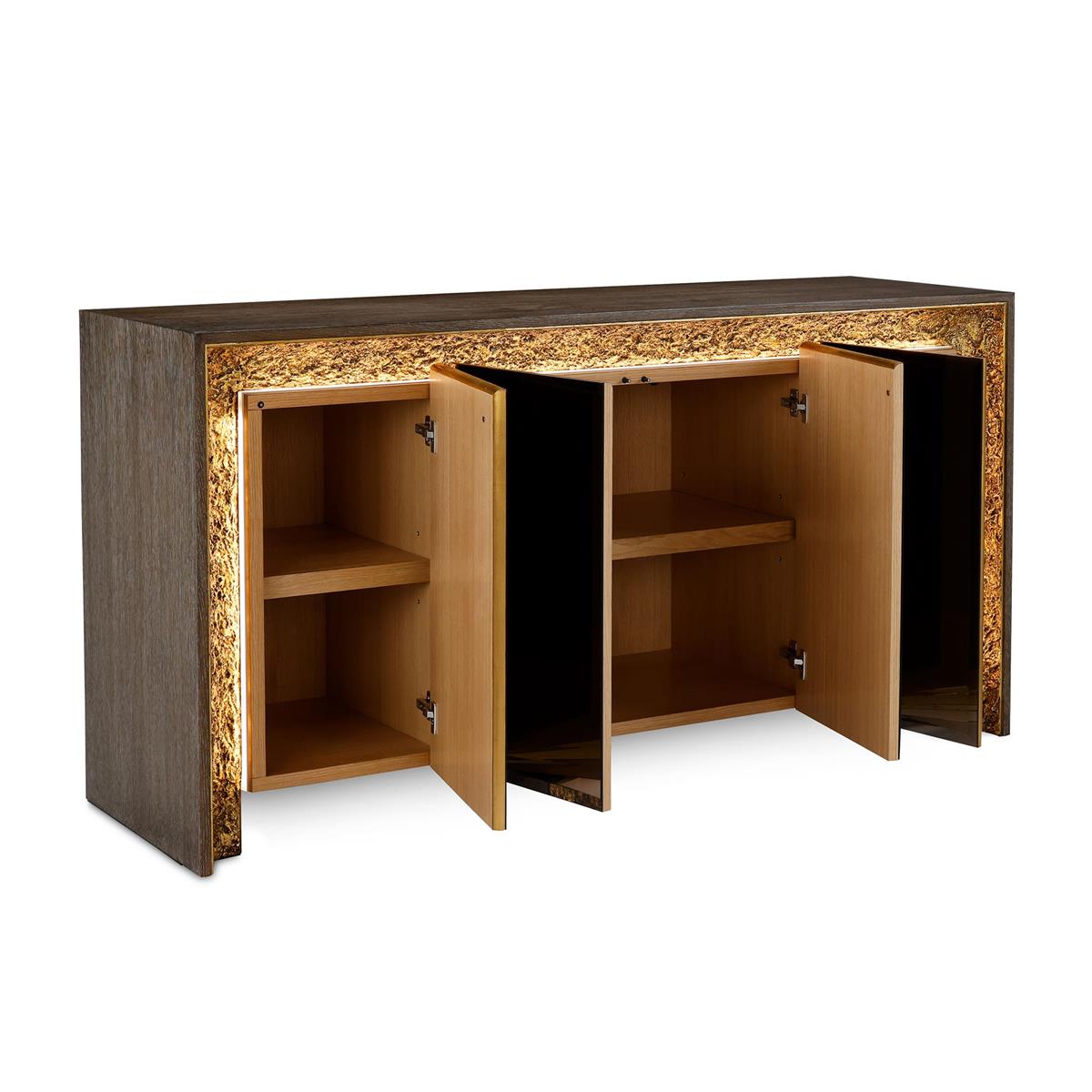 Coloma Four-Door Lighted Credenza – Art by John Richard | Sutter & Vale
