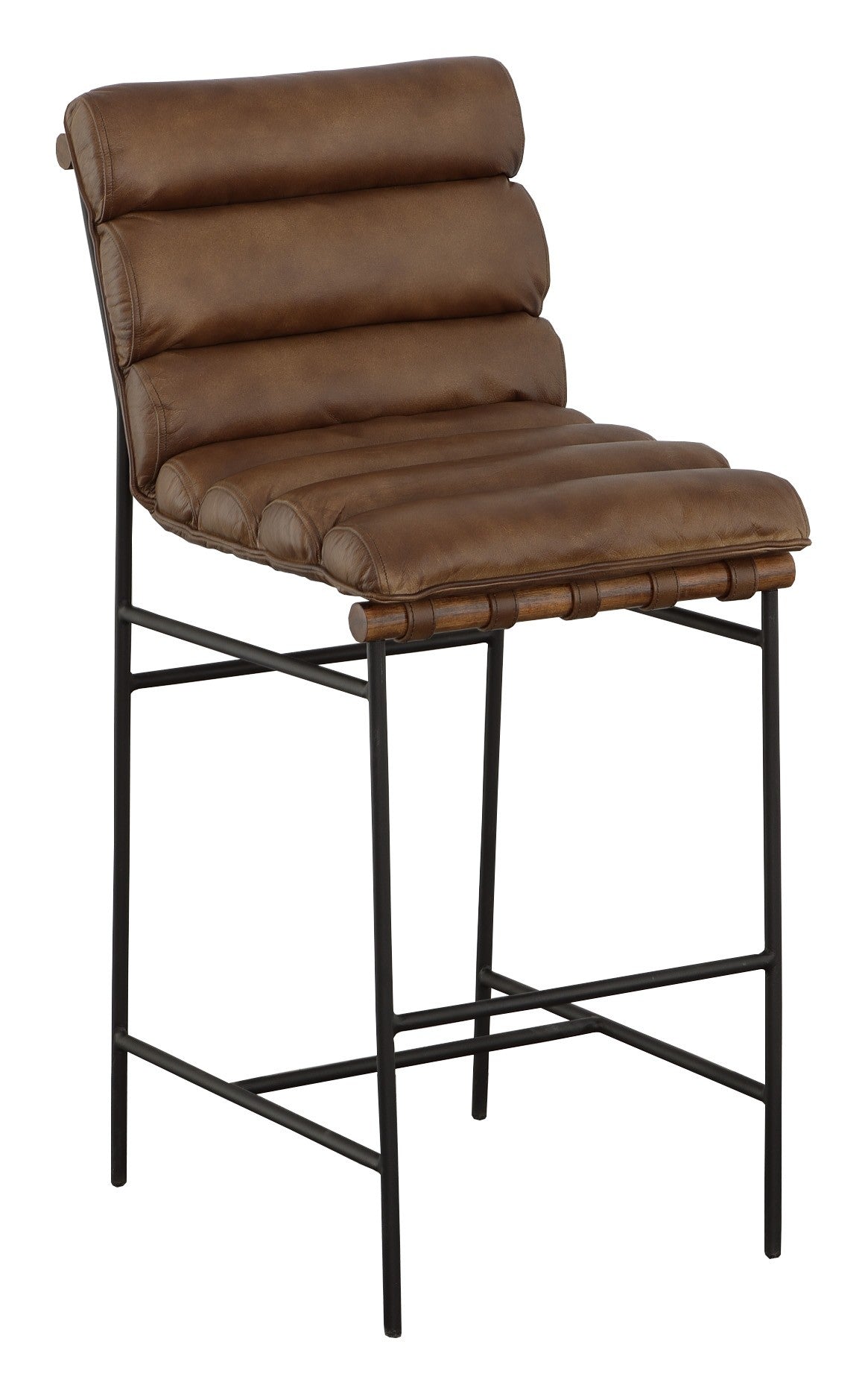 Luca Bar Stool in Brown Leather (F002-07-N) - Fairfield Chair