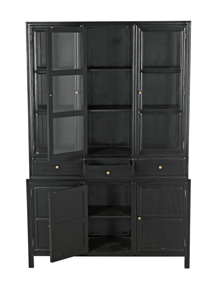 Colonial Hutch, Hand Rubbed Black in Hand Rubbed Black — Noir Furniture