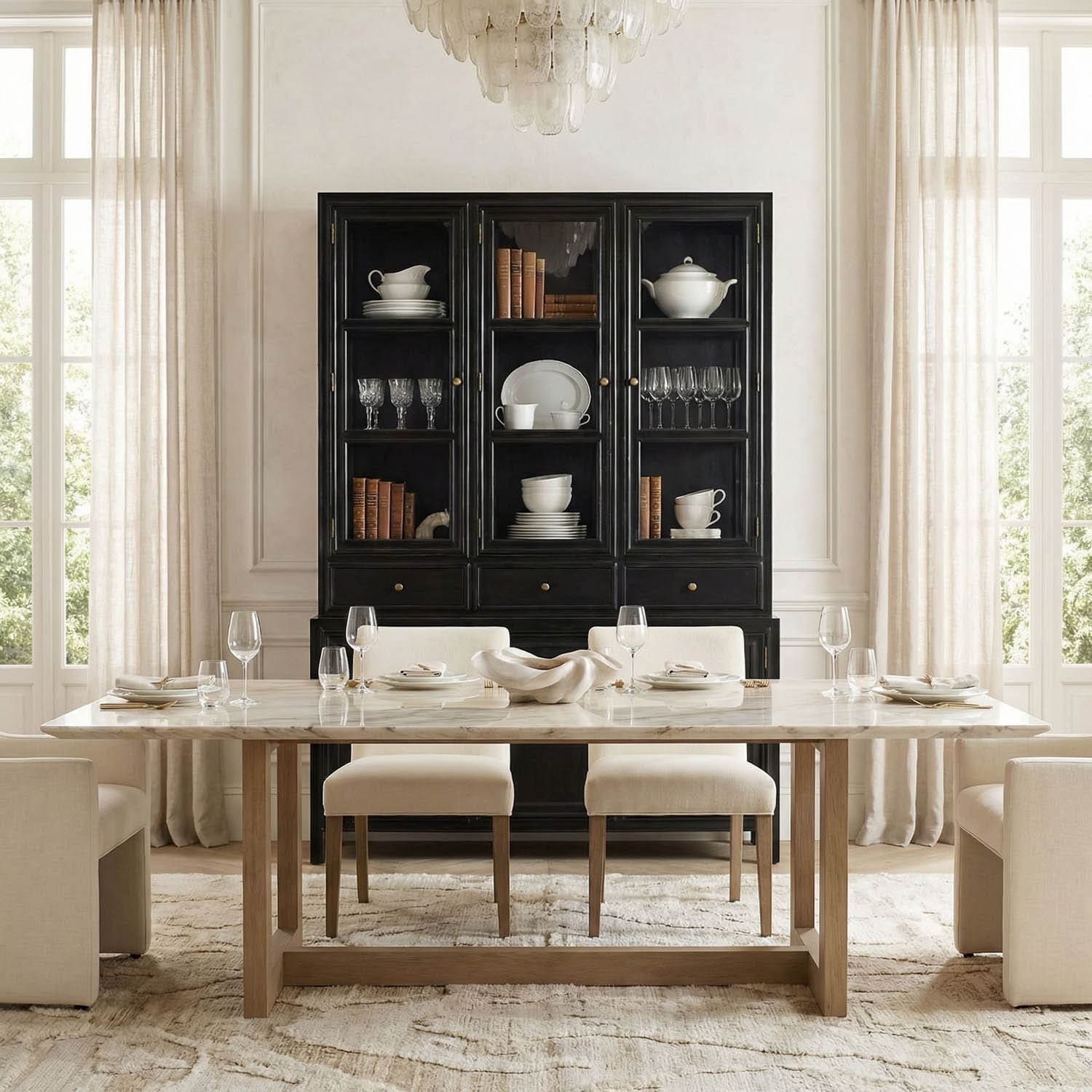 Colonial Hutch, Hand Rubbed Black