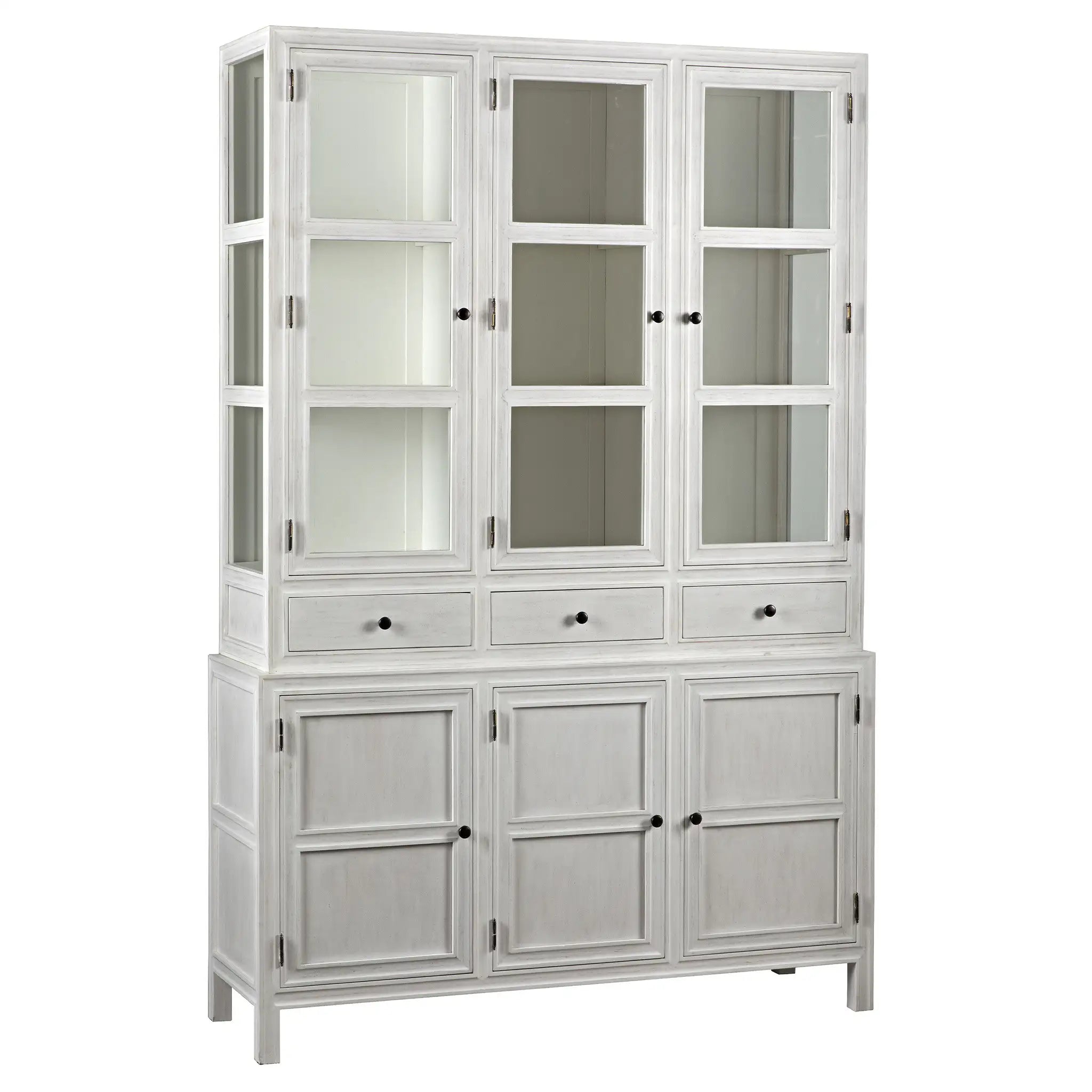 Colonial Hutch, White Wash in White Wash — Noir Furniture