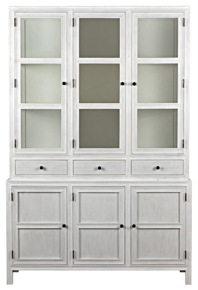 Colonial Hutch, White Wash in White Wash — Noir Furniture